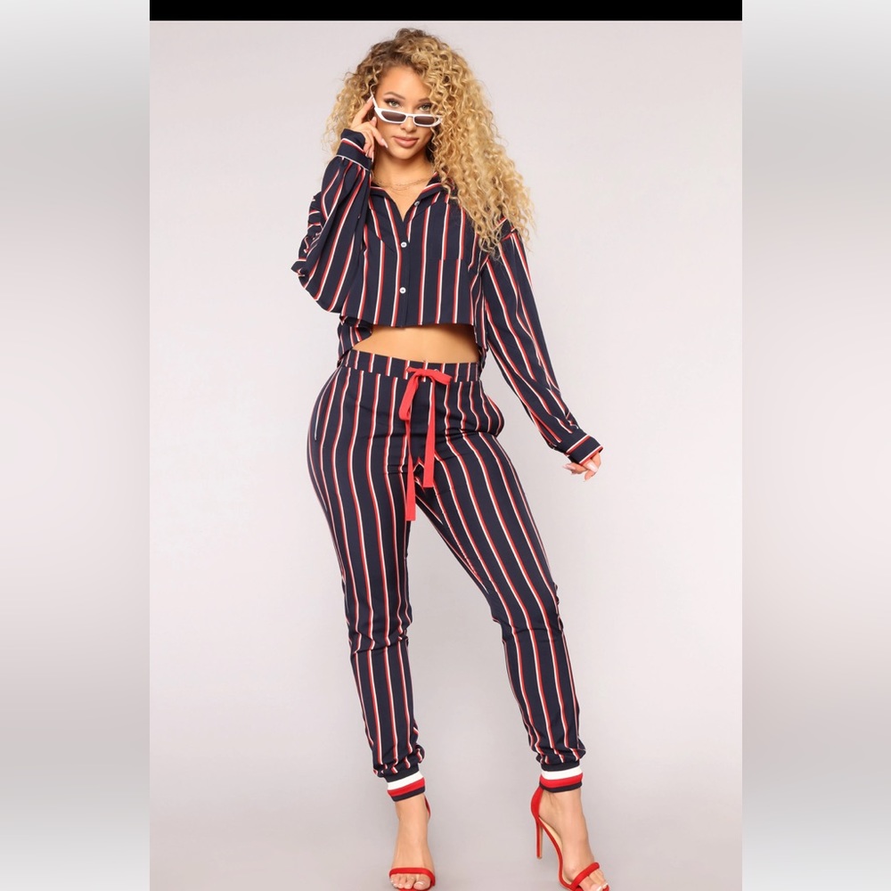 Don't Sleep On Me Stripe Set - Blue/Multi